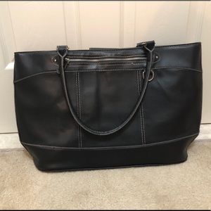 Faux leather tote bag